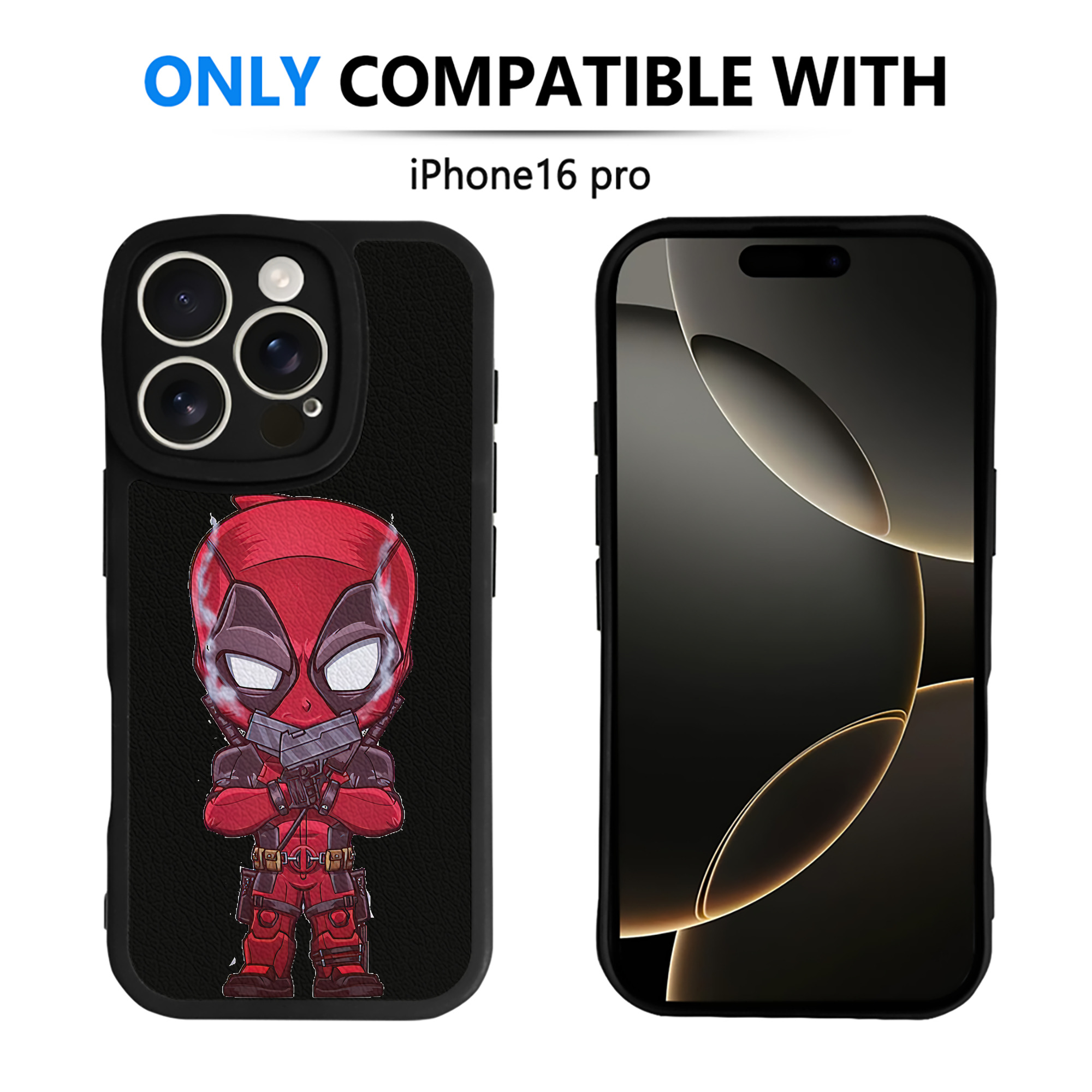 （画像用） Deadpool デッドプール 【iPhone 16シリーズ対応】シリコンスマホケース（レザー調） 材質：シリコン